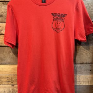 Distressed X-face t-shirt- red