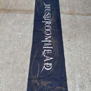 Drum riser scrim banner with flair